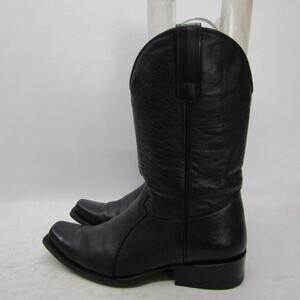Rancho Mens Size 8 EE (MEX 27 EE) Black Leather Cowboy Western Boots
